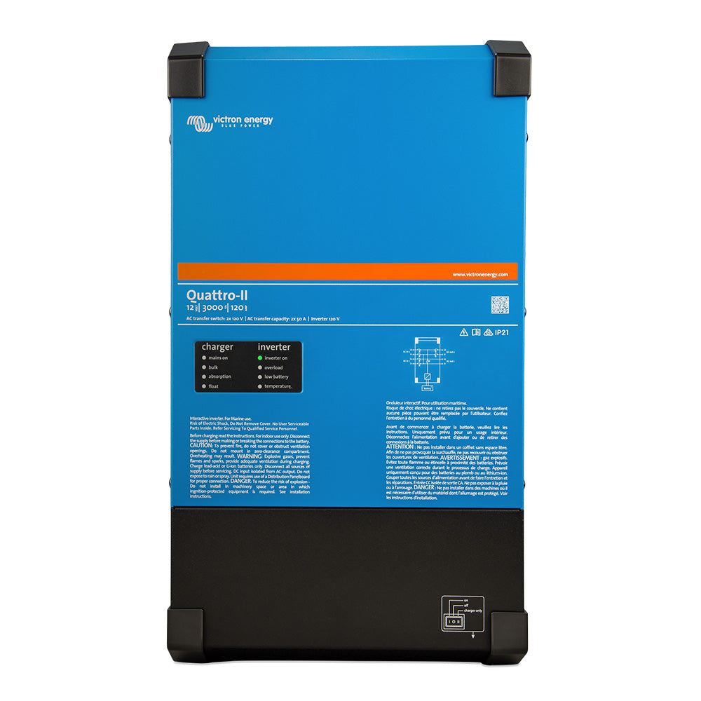 Victron Quattro-II - 12/3000 - 120-50/50 - 2X 120V (QUA122305130)