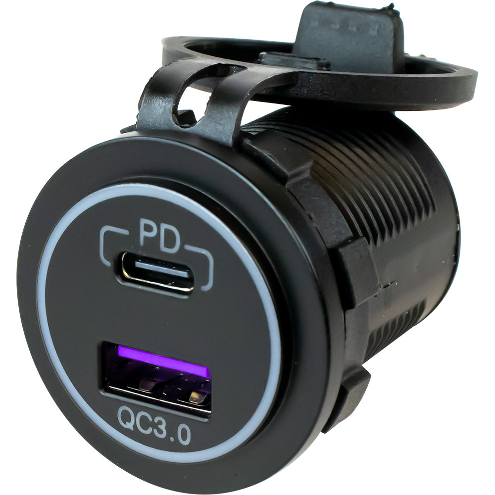 Sea-Dog USB 3.0 and USB-C Power Socket w/Out Light