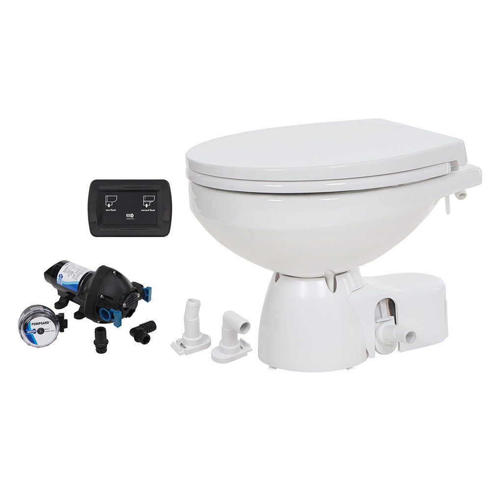 Jabsco Quiet Flush E2 Raw Water Toilet Regular Bowl - 12V - Soft Close Lid