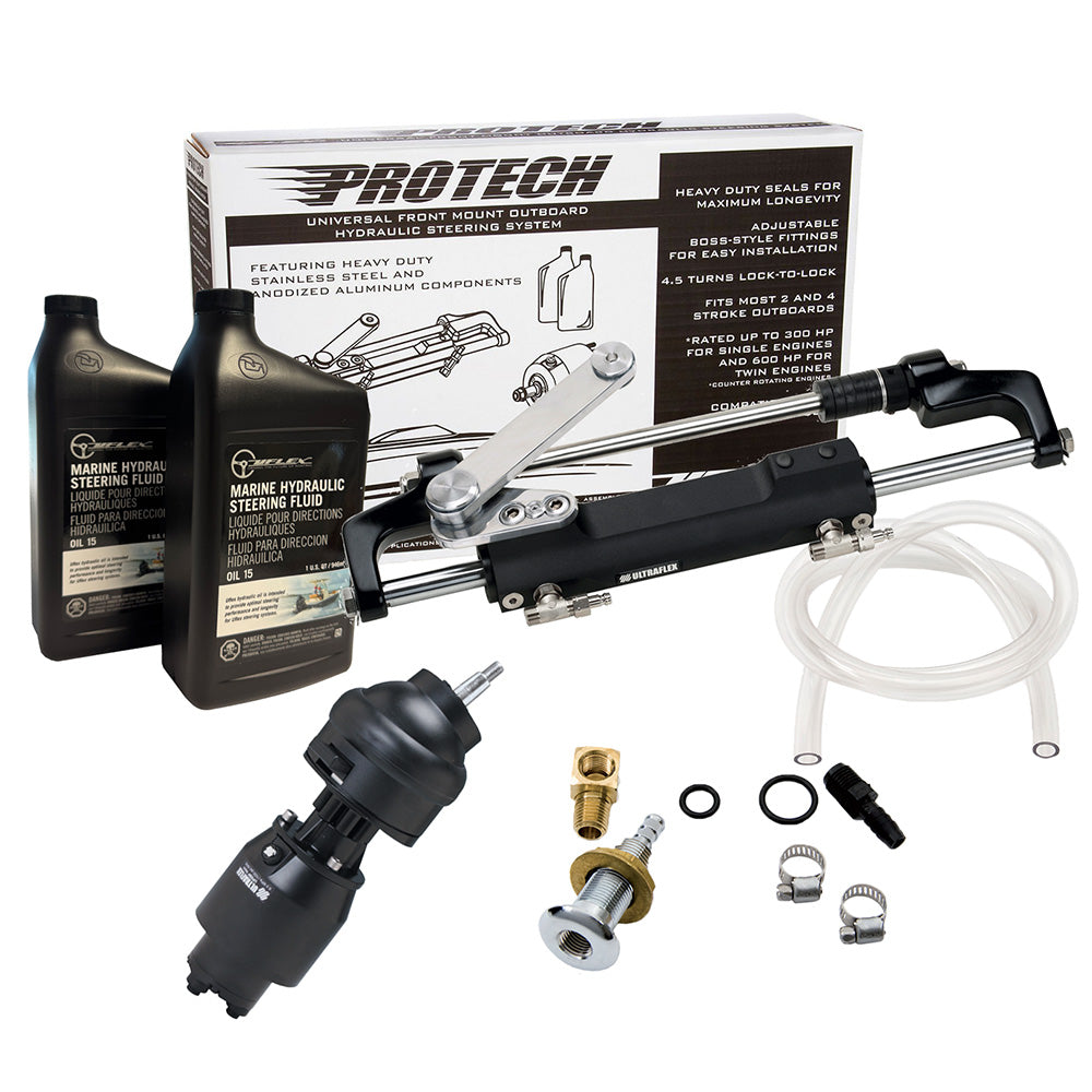Uflex PROTECH 2.1 Front Mount Tilt OB Hydraulic System - Includes UP28T Helm Pump, Oil, UC128TS-2 Cylinder, and X52 Tilt - No Hoses