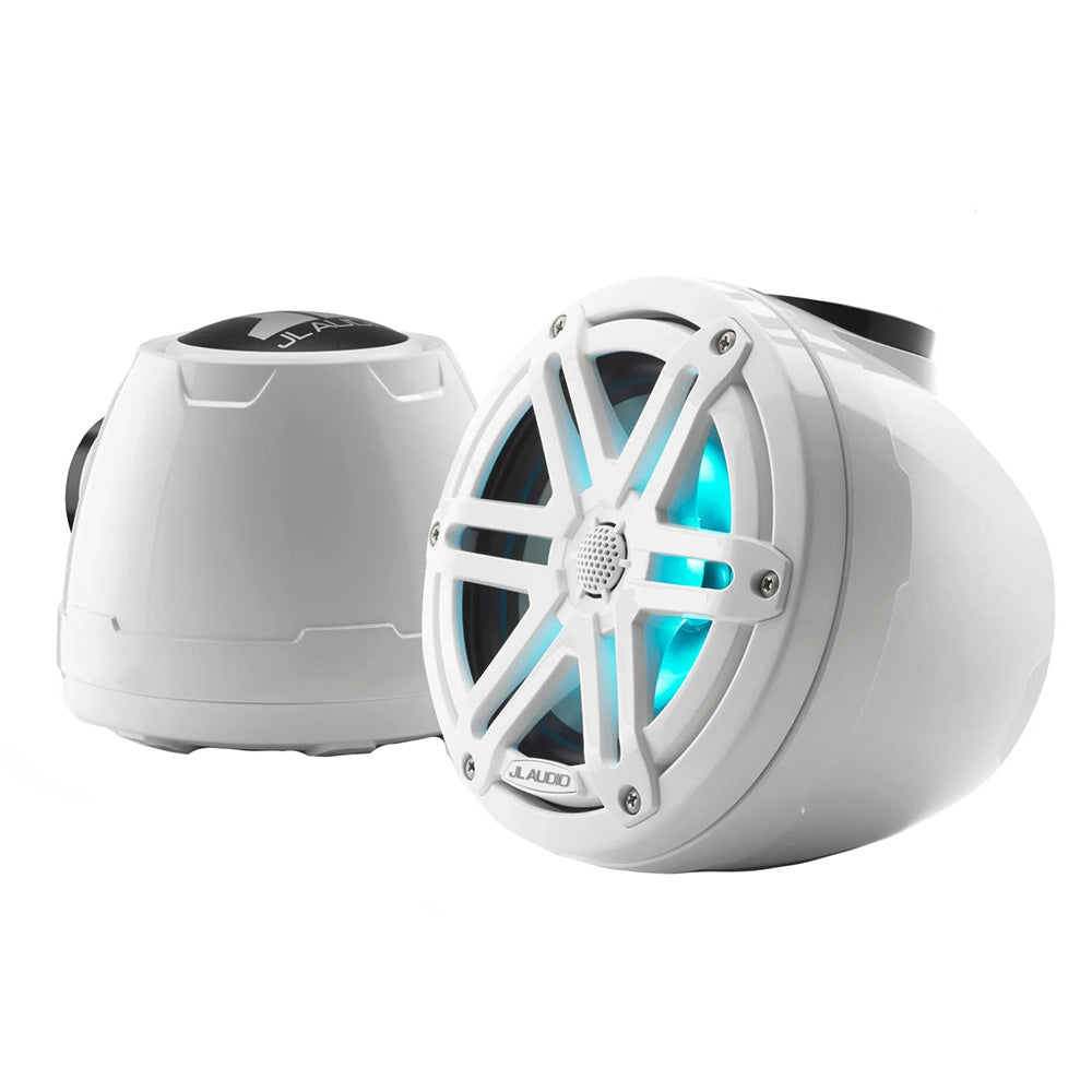 JL Audio M3 VeX Series 6.5" Enclosed Coaxial Speakers w/RGB LED Lighting and White Sports Grilles - M3-650VEX-Gw-S-Gw-i (010-03258-00)