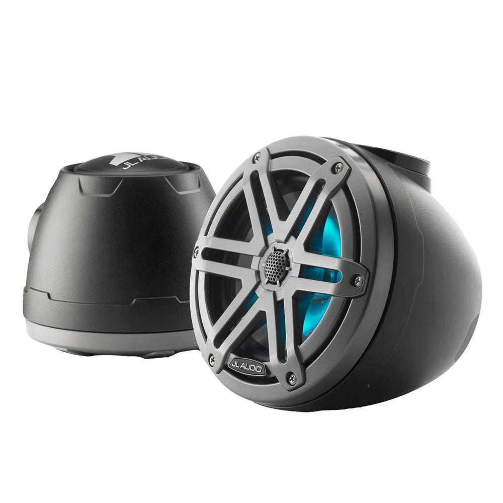 JL Audio M3 VeX Series 6.5" Enclosed Coaxial Speakers w/RGB LED Lighting and Gray Metallic Sports Grilles - M3-650VEX-Mb-S-Gm-i (010-03259-00)