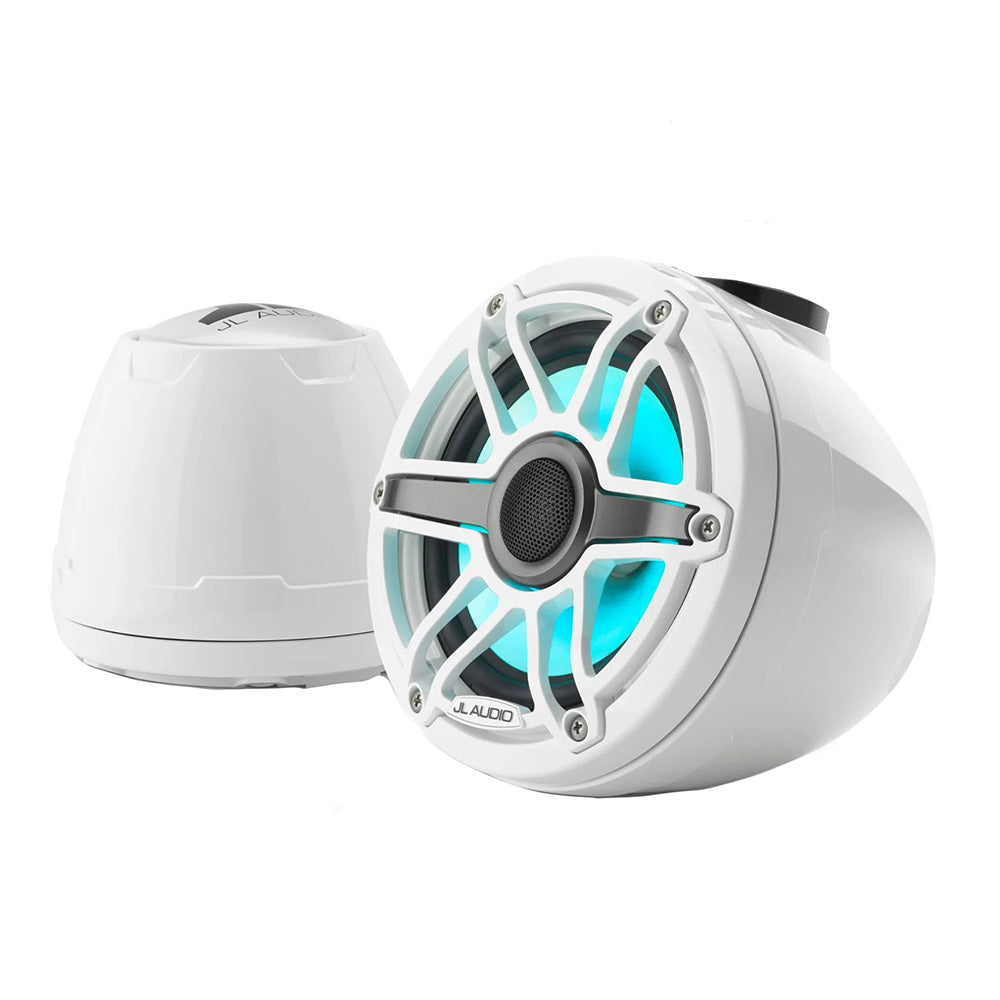 JL Audio M6 VeX Series 6.5" Enclosed Coaxial Speakers w/RGB LED Lighting and White Sports Grilles - M6-650VEX-Gw-S-GwGw-i (010-03262-00)