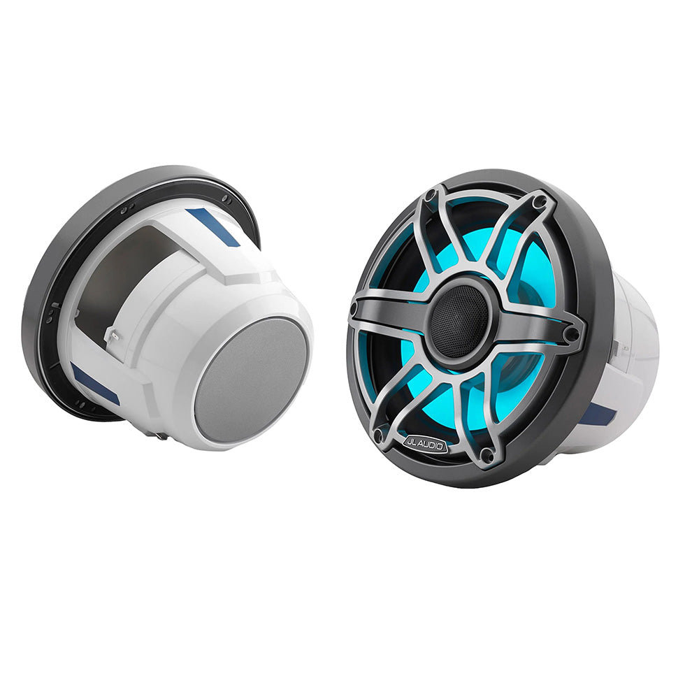 JL Audio M6 Series 8.8" Waterproof Coaxial Speakers w/Grey Metallic Sport Grille and Transflective LED Lighting - M6-880X-S-GmTi-i (010-03099-00)