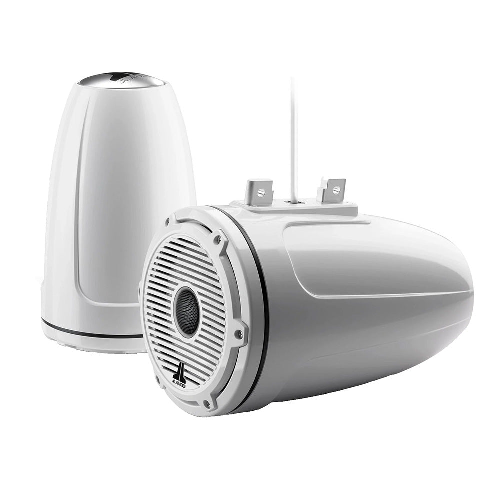 JL Audio M6 Series 7.7" Enclosed Tower Coaxial System w/Gloss White Classic Grille and Black Tweeter Mesh - M6-770ETXv3-Gw-C-GwGw (010-03276-00)
