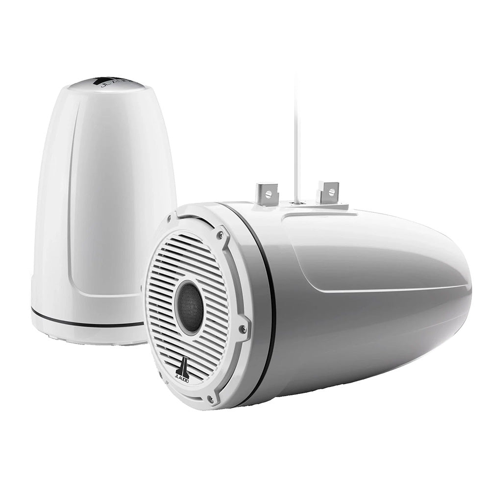 JL Audio M6 Series 8.8" Enclosed Tower Coaxial System w/Gloss White Classic Grille and Black Tweeter Mesh - M6-880ETXv3-Gw-C-GwGw (010-03280-00)
