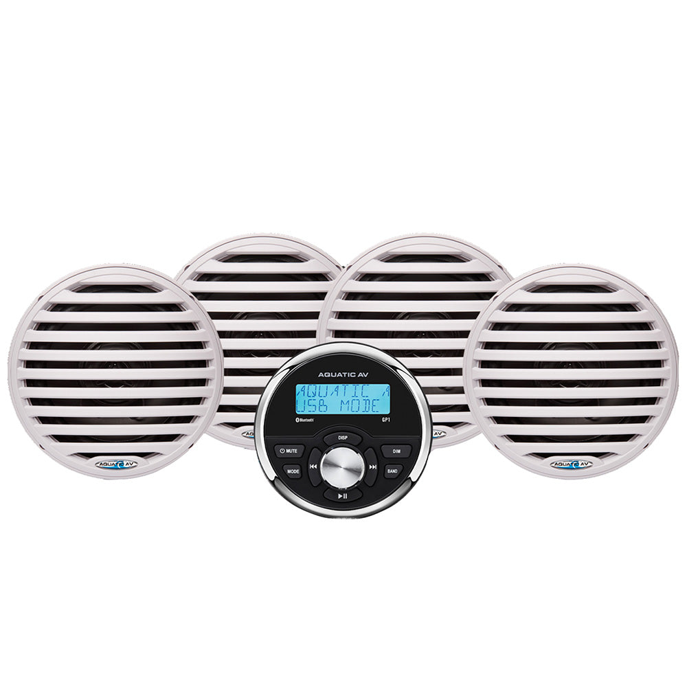 Aquatic AV Economy Gauge Stereo/Speakers Kit - White (EG200)