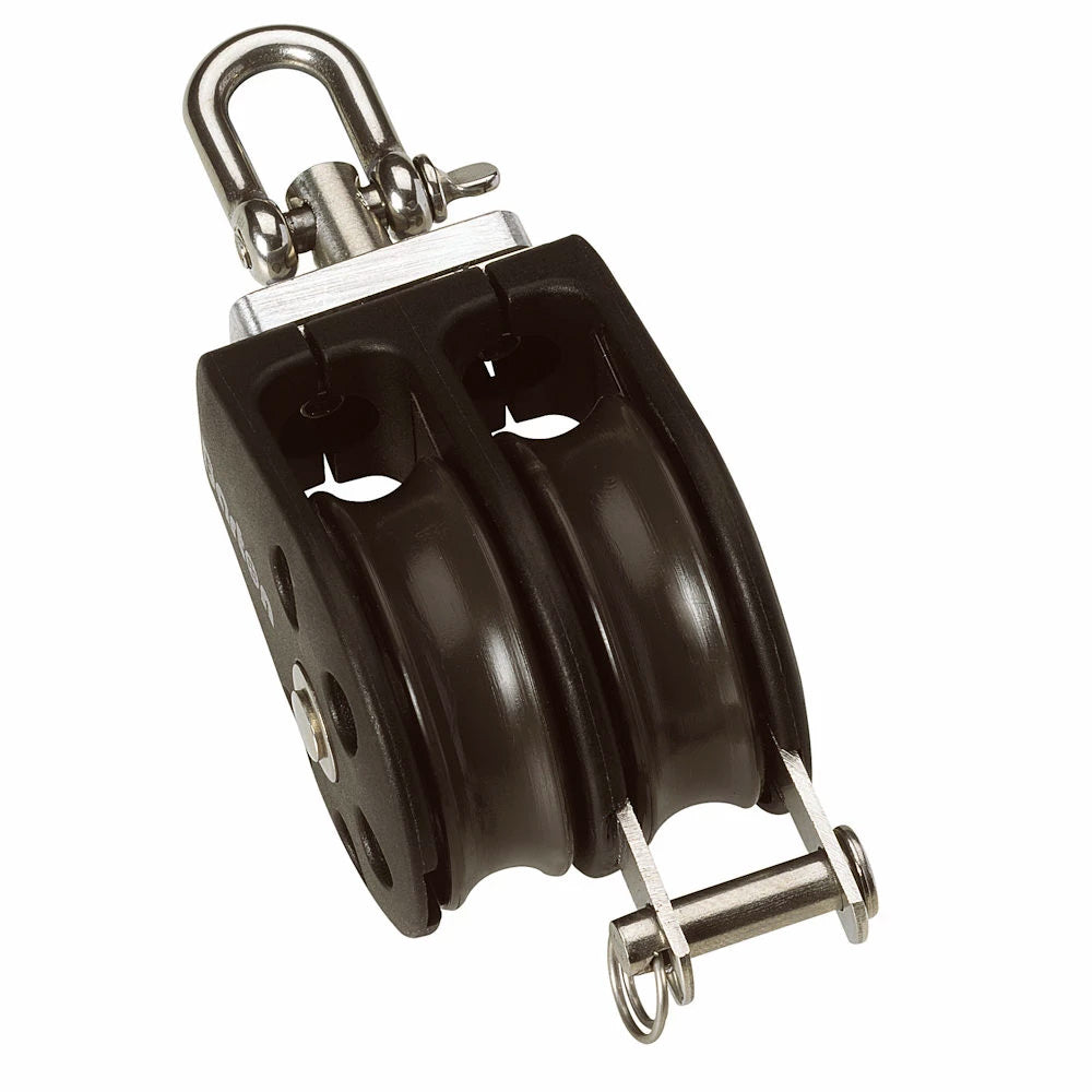 Barton Size 3 45mm Plain Bearing Pulley Block Double Swivel and Becket