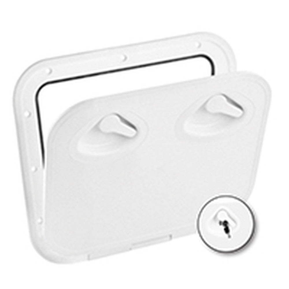 Nuova Rade Mid Line Hatch W/Lock, White, 15'' X 15'' (380 X 380 Mm)