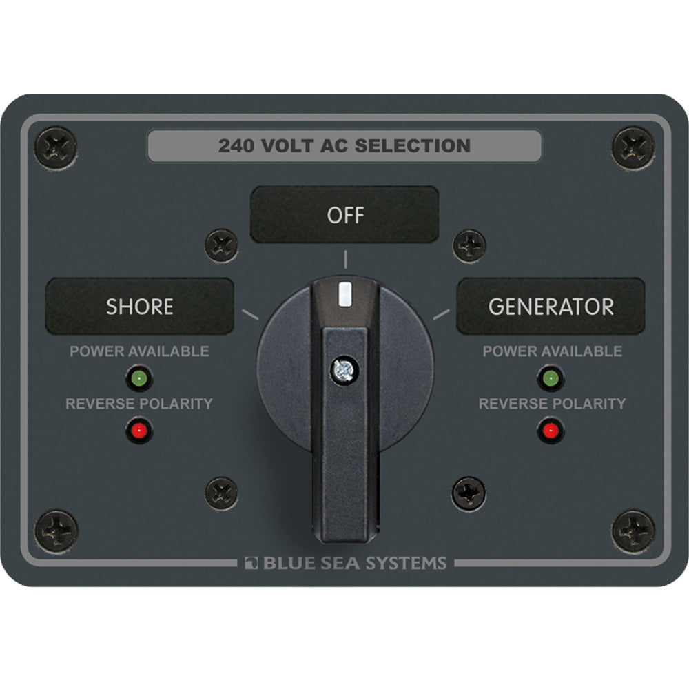 Blue Sea 8363 AC Rotary Switch Panel 65 Ampere 2 Positions + OFF, 3 Pole (8363)