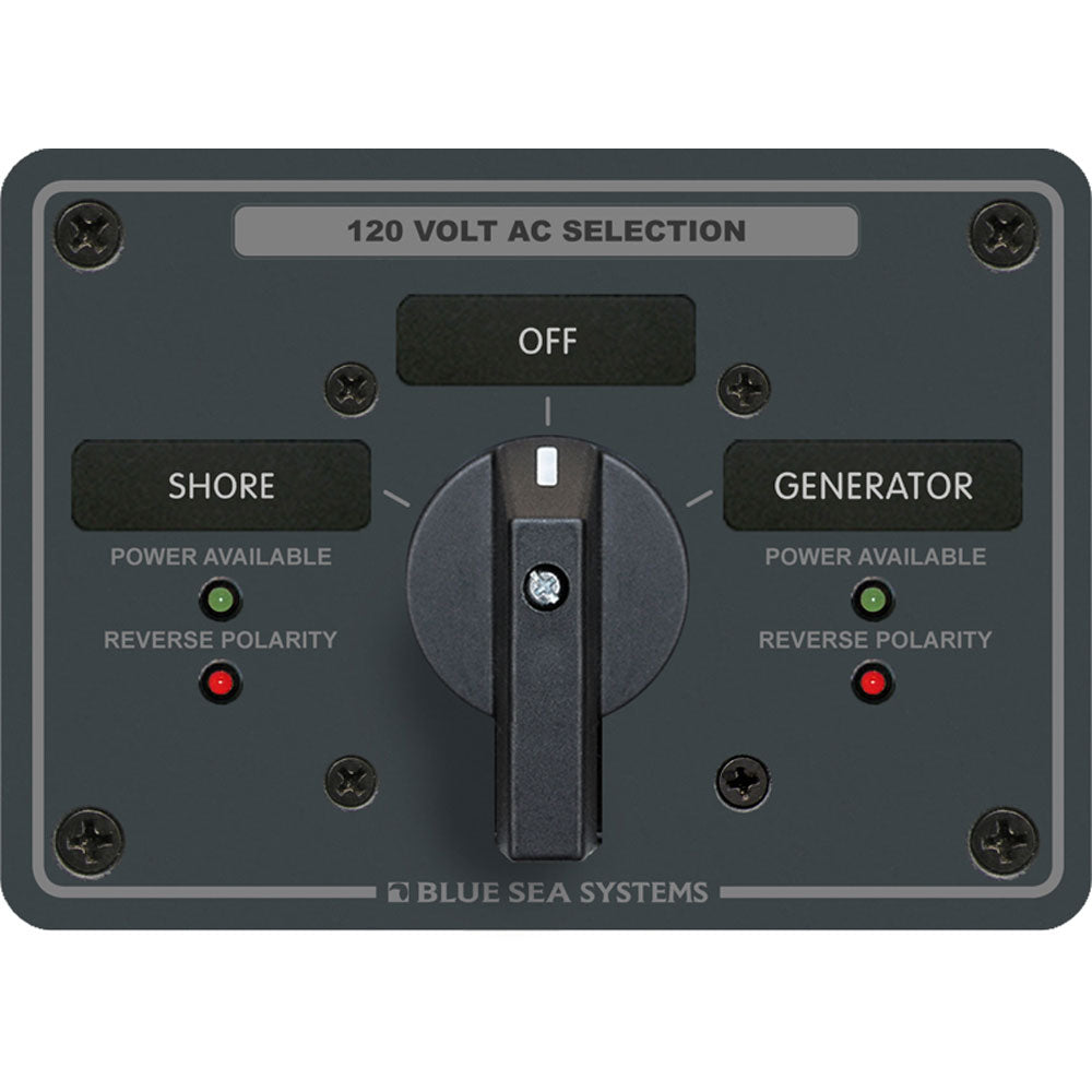 Blue Sea 8365 AC Rotary Switch Panel 65 Ampere 2 Positions + OFF, 2 Pole (8365)