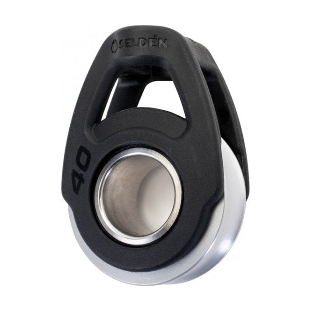 Selden 40 mm S40+ Soft Attachment Block - Single, Soft Attachment, Stainless Sheave
