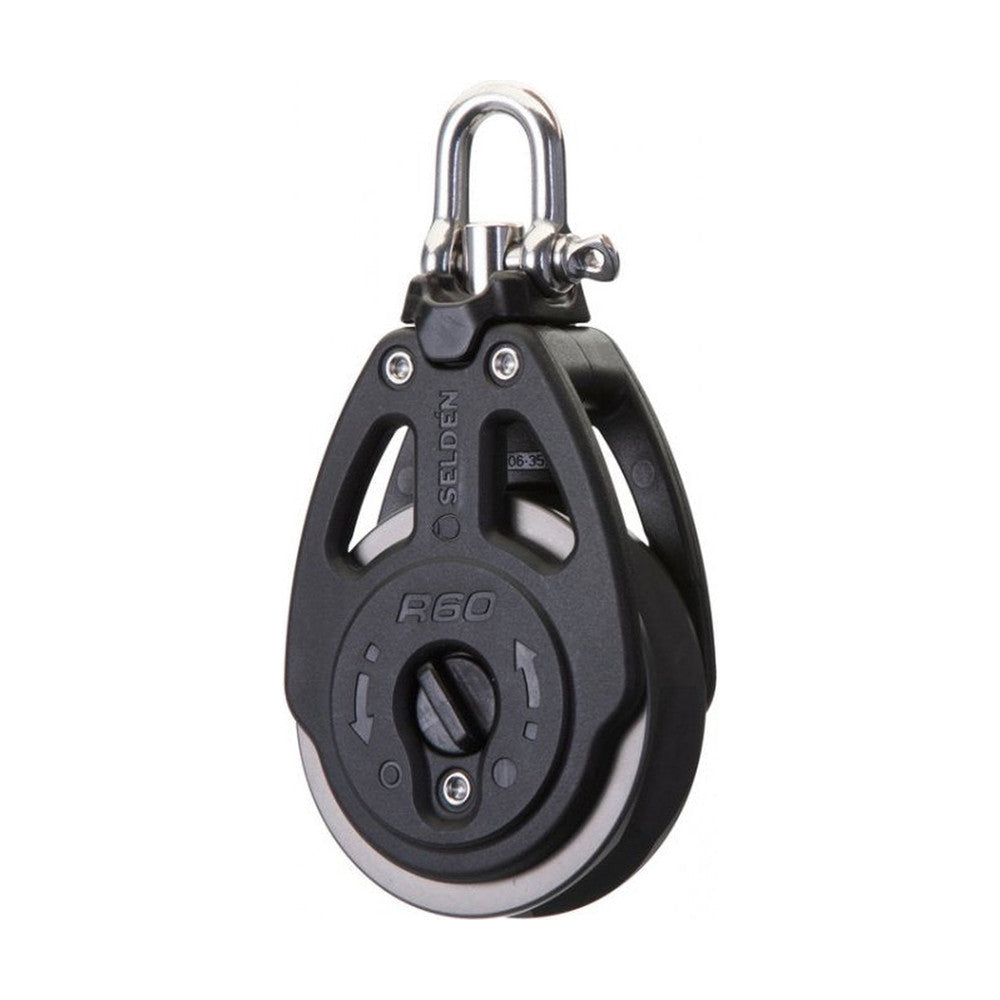 Selden R60+ - 60 mm Manual Ratchet Block - Single, Swivel, Aluminum Sheave
