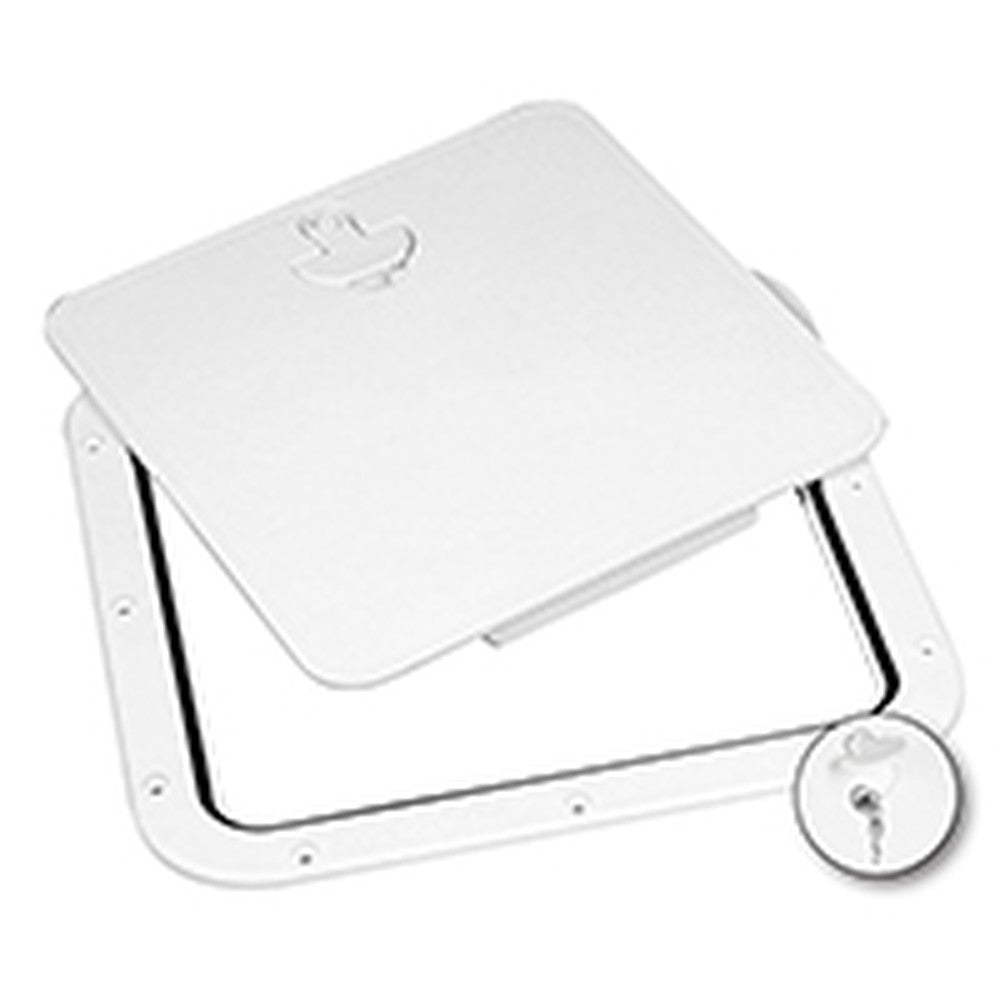 Nuova Rade Inspection Hatch W/ Rem. Cover & Lock, White, 15'' X 15'' (380 X 380 Mm)