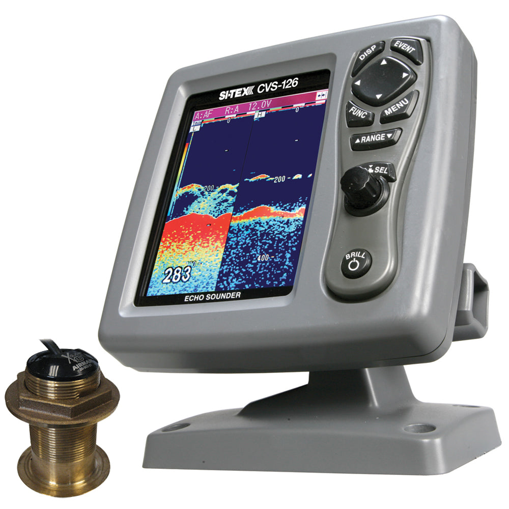 SI-TEX CVS-126 Dual Frequency Color Echo Sounder w/B60 20 degree Transducer B-60-20-CX