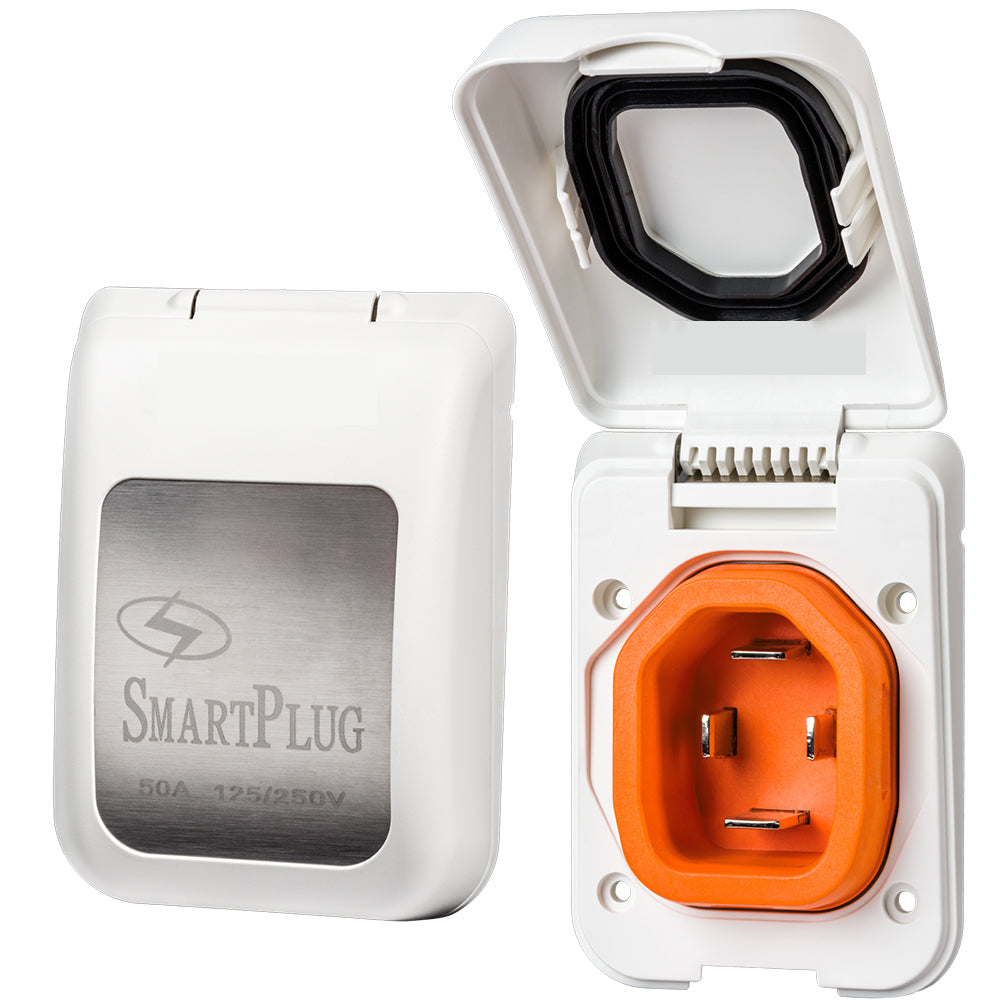 SmartPlug 50 AMP Male Non-Metallic Inlet Cover - White (BM50PW)