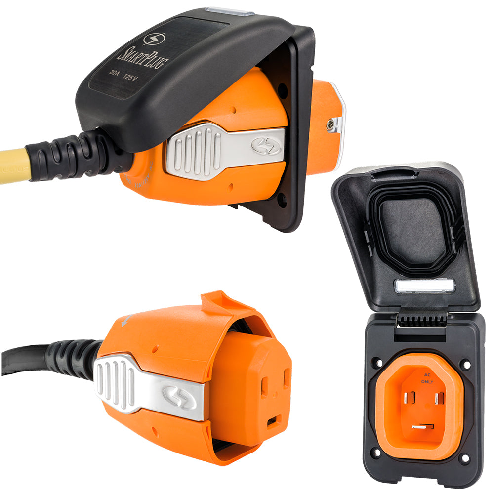 SmartPlug 30 AMP Inlet and Female Cord Connector Combo - Black (B30ASSYPB)
