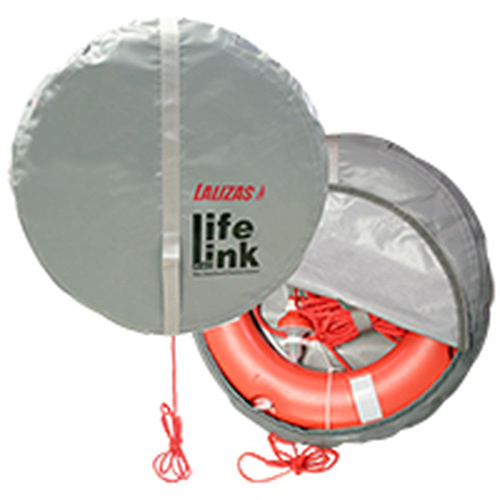 Lalizas Set Lifebuoy Ring Solas 29-17/32''(75Cm), Lifeb. Light 71325, 98Ft(30M) Rope, Case Gray