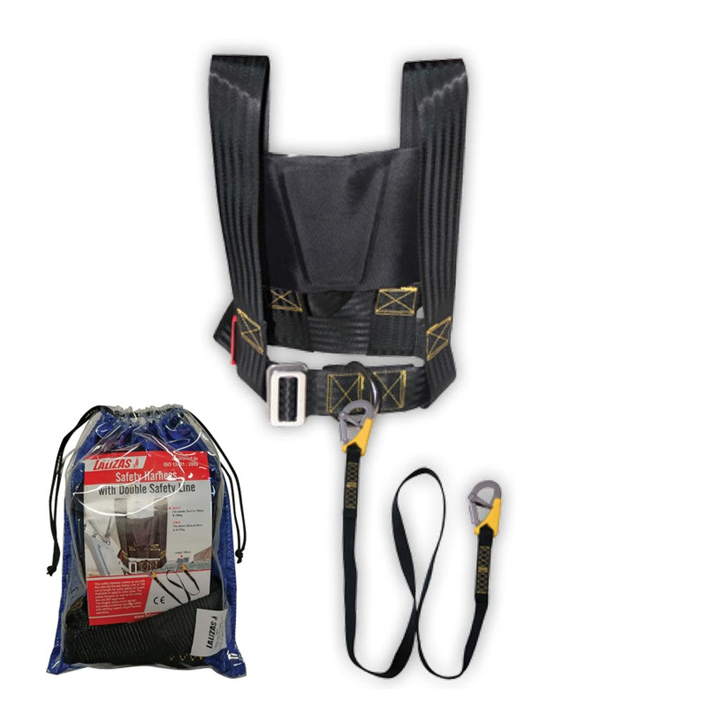 Lalizas Safety Harness & Saf. Line, Double, L 6' 1'' (185 Cm), Iso, Adult, Set