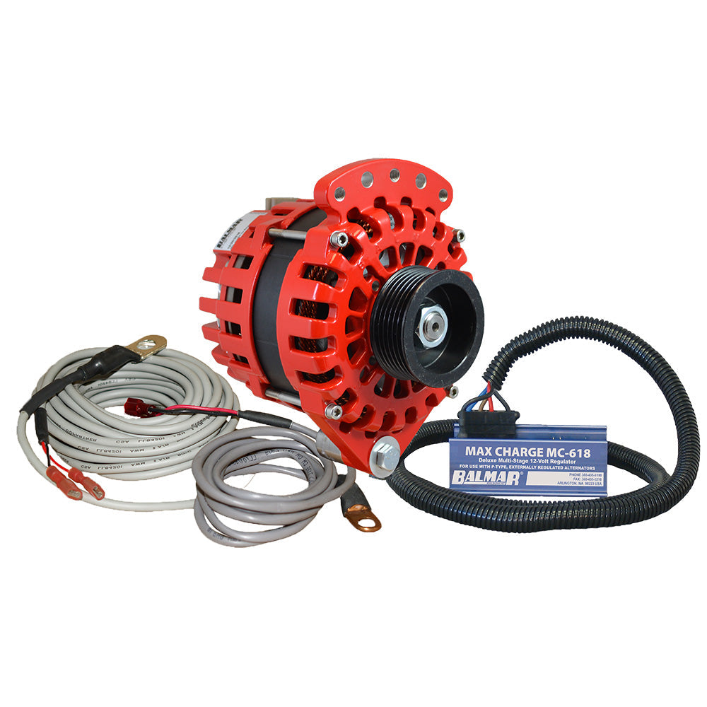 Balmar Alternator 1-2" Single Foot K6 Serpentine Pulley Regulator and Temp Sensor - 170A Kit - 12V (XT-SF-170-K6-KIT)