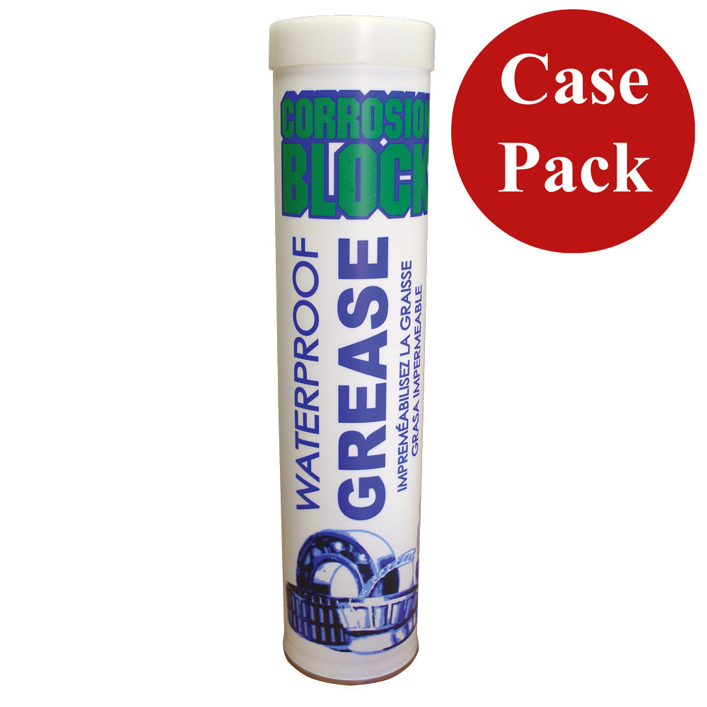 Corrosion Block High Performance Waterproof Grease - 14oz Cartridge - Non-Hazmat, Non-Flammable and Non-Toxic Case of 10