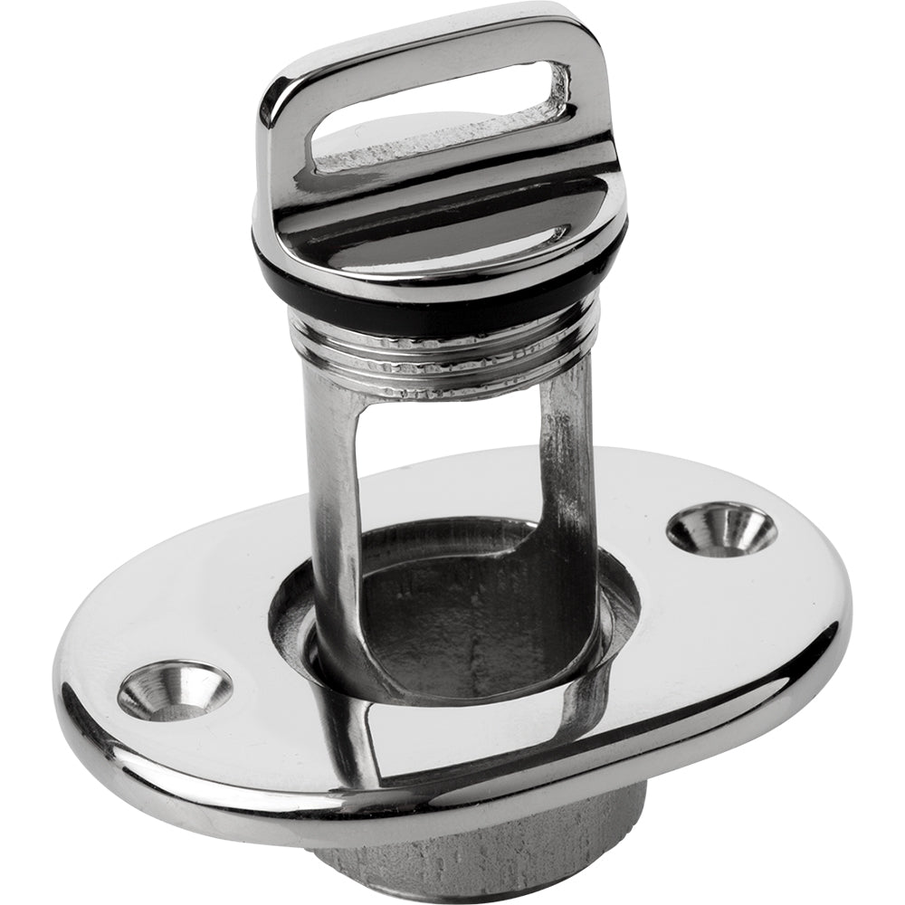 Sea-Dog Oblong Captive Garboard Drain and Plug - 316 Stainless Steel