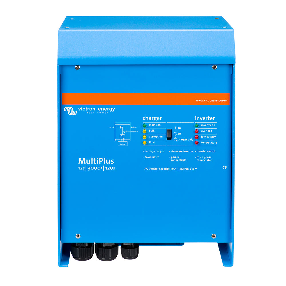 Victron MultiPlus Inverter/Charger 12VDC - 3000VA - 120VAC w/ 120AMP Charger - 50AMP Transfer Switch - UL Approved (PMP122301102)