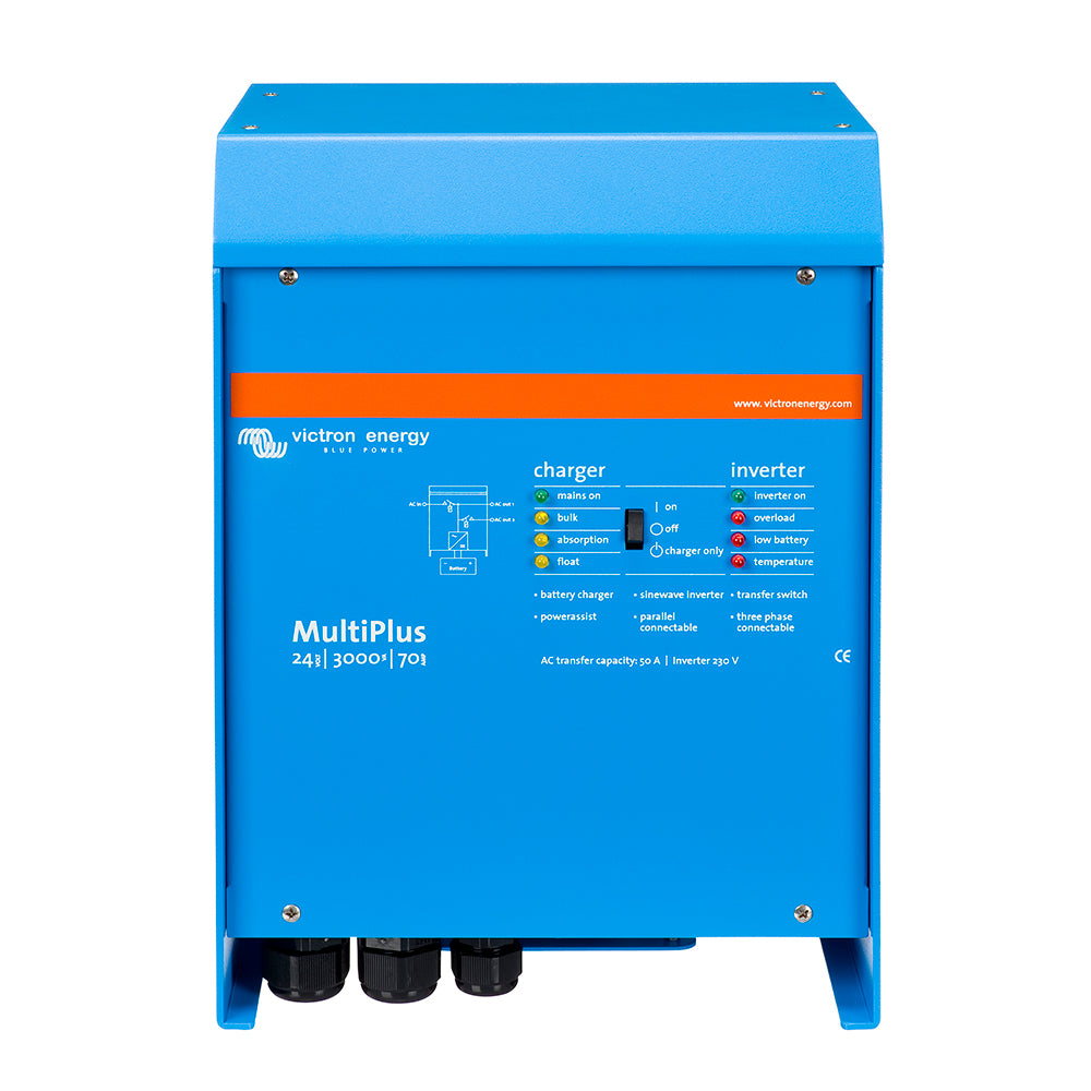 Victron Multiplus Inverter/Charger 24VDC - 3000VA - 120VAC w/ 70AMP Charger - 50AMP Transfer Switch - UL Approved (PMP242301102)