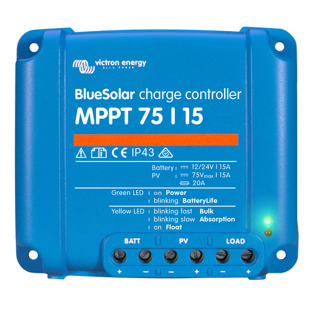 Victron BlueSolar MPPT Charge Controller - 75V - 15AMP - UL Approved (SCC010015050R)