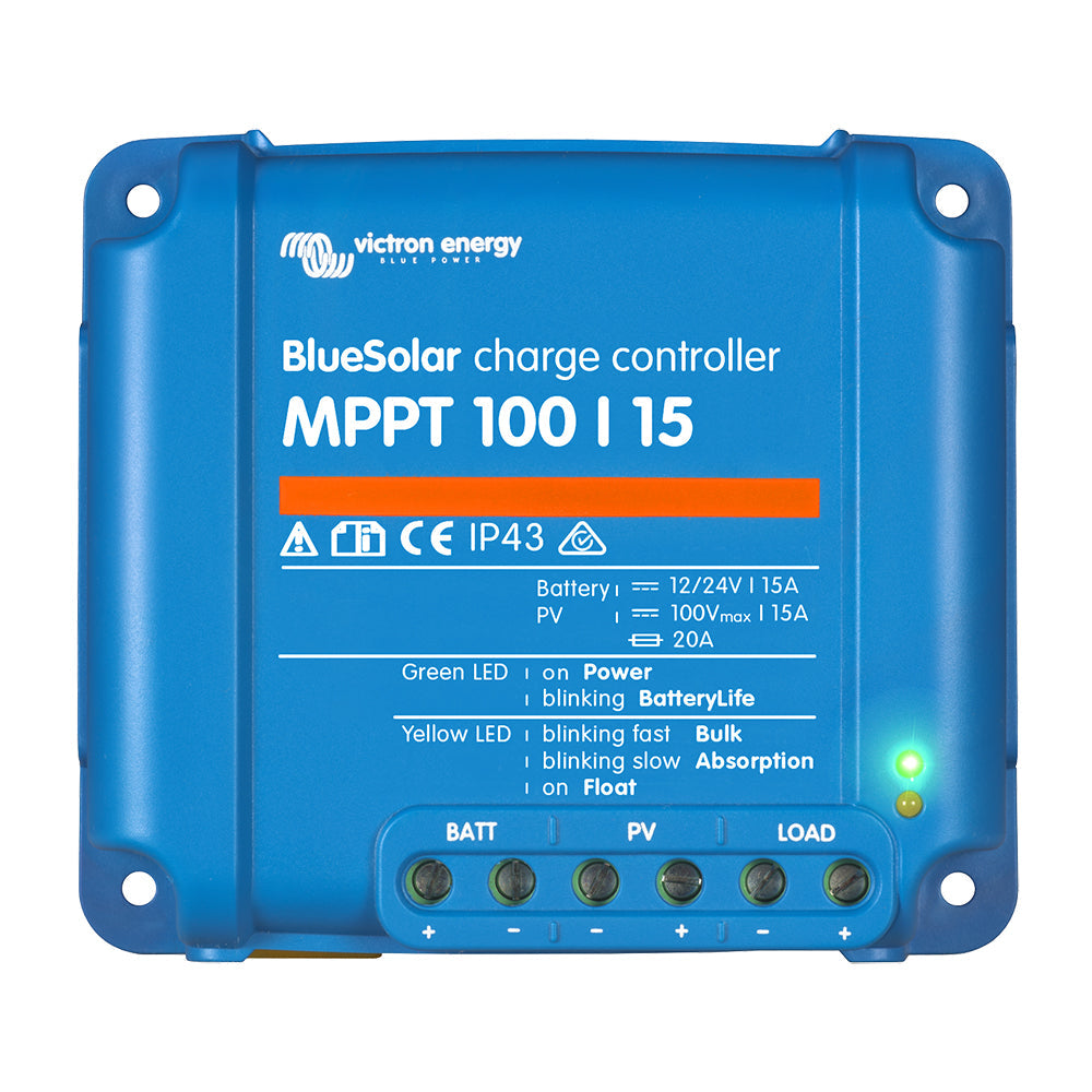 Victron BlueSolar MPPT Charge Controller - 100V - 15AMP - UL Approved (SCC010015200R)