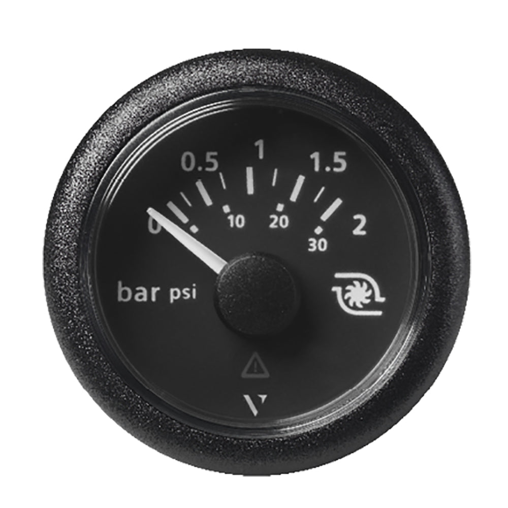 Veratron 52MM (2-1/16") ViewLine Boost Pressure Gauge 2 Bar/30 PSI - Black Dial and Round Bezel