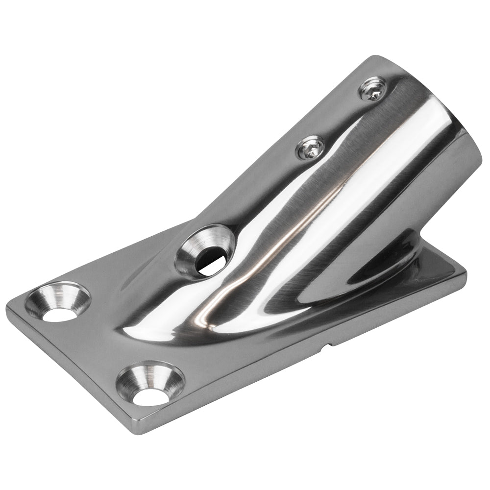 Sea-Dog Rail Base Fitting Rectangular Base 30 degree 316 Stainless Steel - 1-7/8" x 3-3/16" - 1" OD