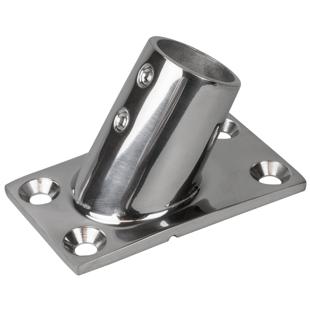 Sea-Dog Rail Base Fitting Rectangular Base 60 degree 316 Stainless Steel - 1-7/8" x 3-1/4" - 1" OD