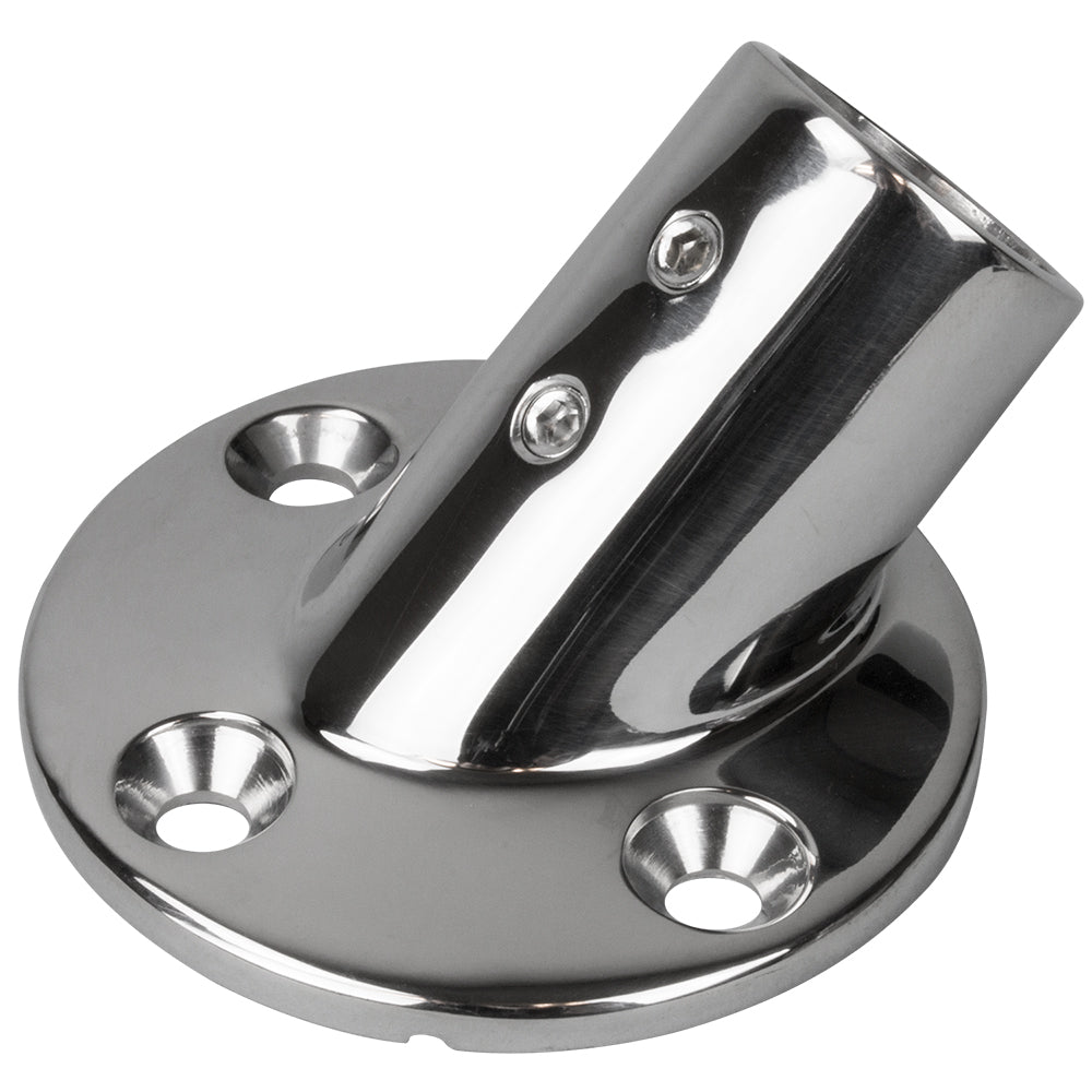 Sea-Dog Rail Base Fitting 2-3/4" Round Base 45 degree 316 Stainless Steel - 1" OD