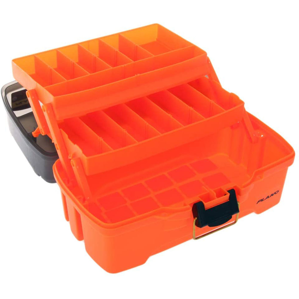 Plano 2-Tray Tackle Box w/Dual Top Access - Smoke and Bright Orange