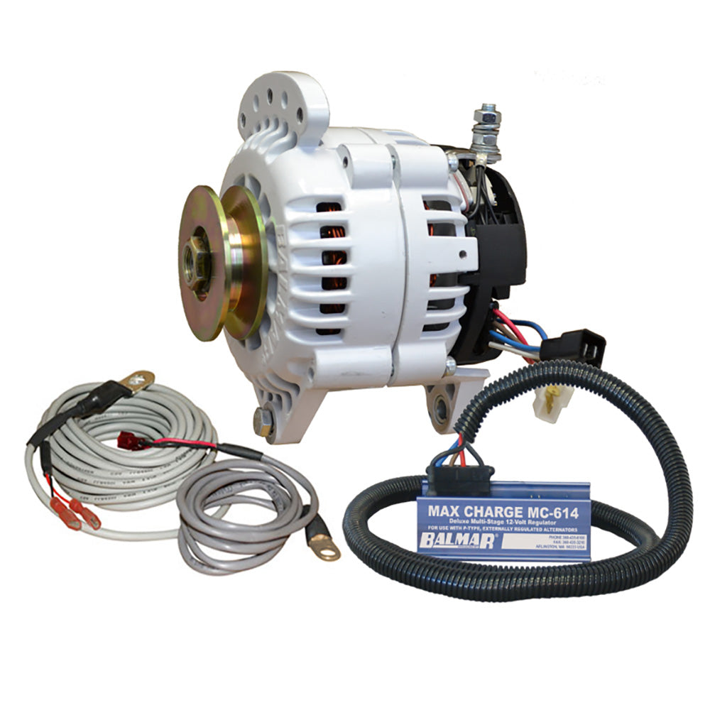 Balmar Alternator 100 AMP Kit 12V 3.15" Dual Foot Saddle Single Vee Pulley Regulator and Temp Sensor (60-YP-MC-100-SV)