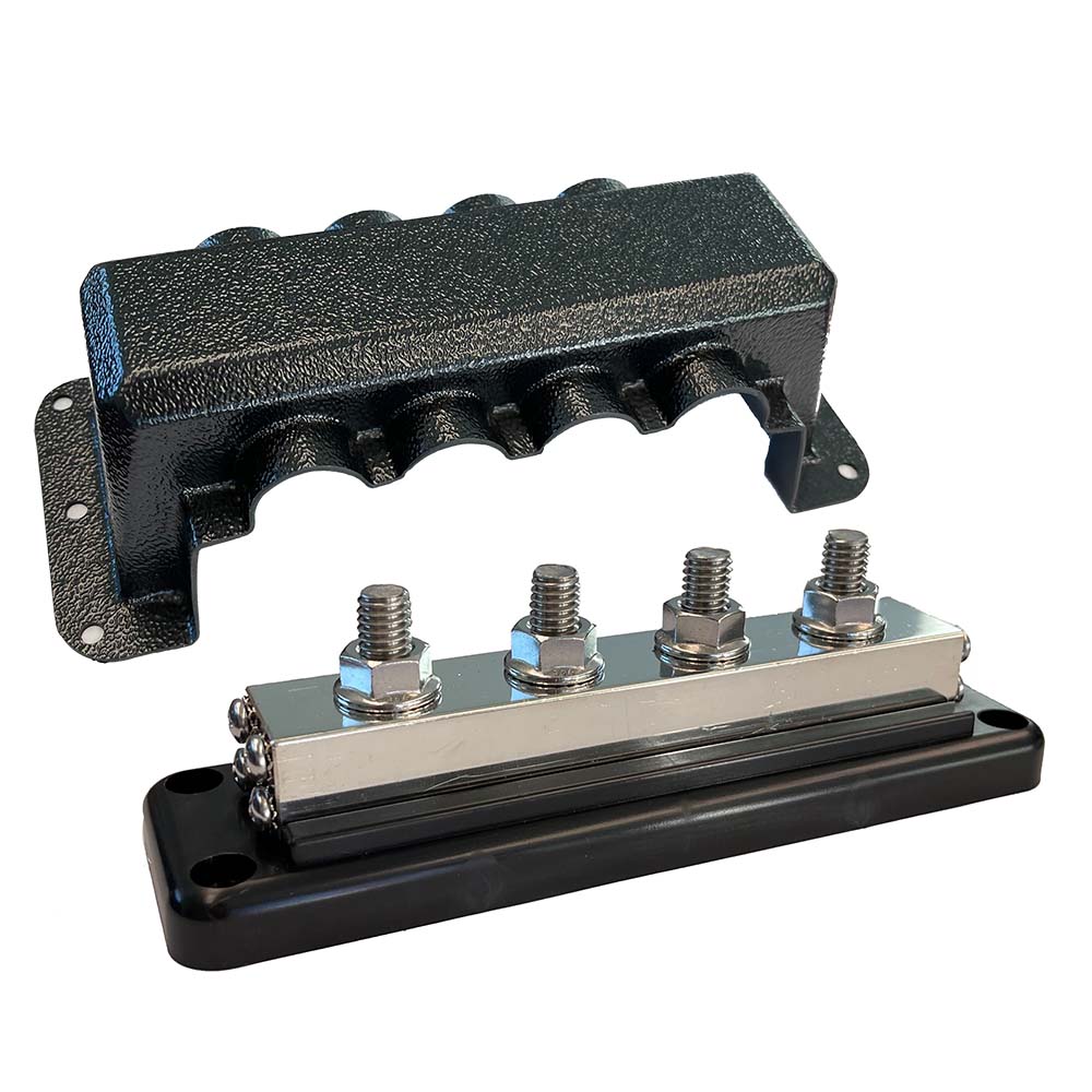 Victron Busbar 600A 4P and Cover 4X 3/8" Plus 4X M8 Terminals (VBB160040010)