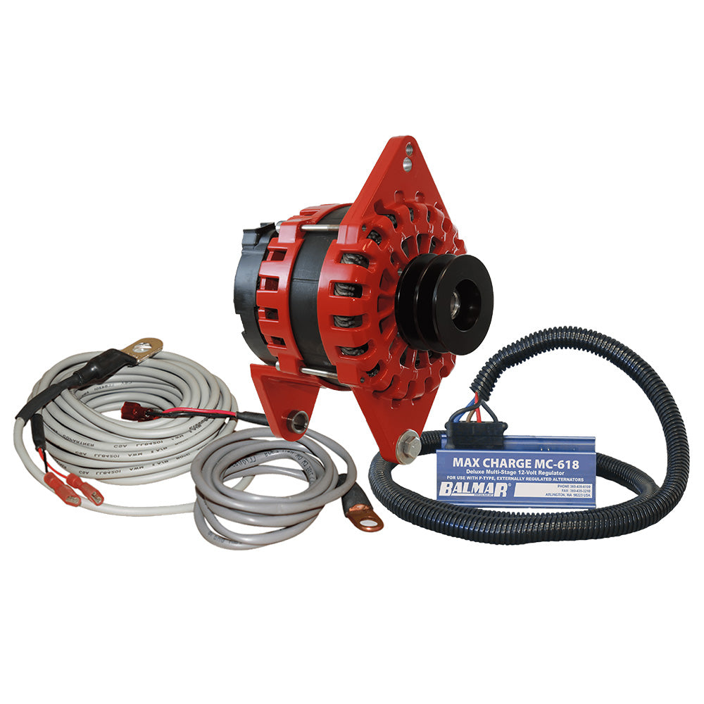 Balmar Alternator 250 AMP Kit 12V 4" Dual Foot Saddle Dual Vee Pulley Regulator and Temp Sensor (XT-DF4-250-DV-KIT)