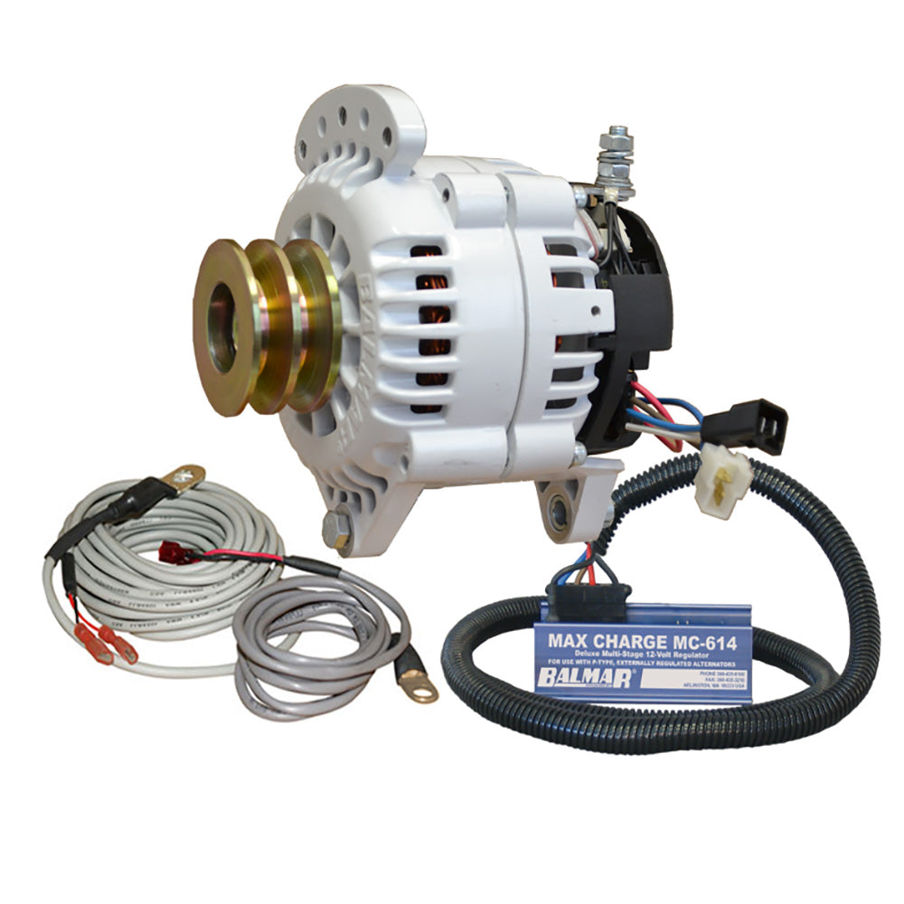 Balmar Alternator 100 AMP Kit 12V 3.15" Dual Foot Saddle Dual Pulley Regulator and Temp Sensor (60-YP-MC-100-DV)