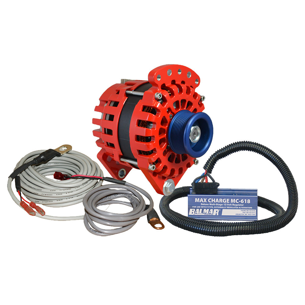 Balmar Alternator 170 AMP Kit 12V 3.15" Dual Foot Saddle J10 Pulley Regulator and Temp Sensor (XT-CR-170-J10-KIT)