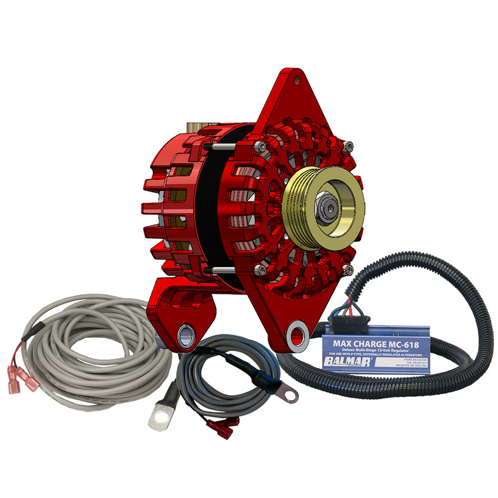 Balmar Alternator 170 AMP Kit 12V 4" Dual Foot Saddle K6 Pulley Regulator and Temp Sensor (XT-DF4-170-K6-KIT)
