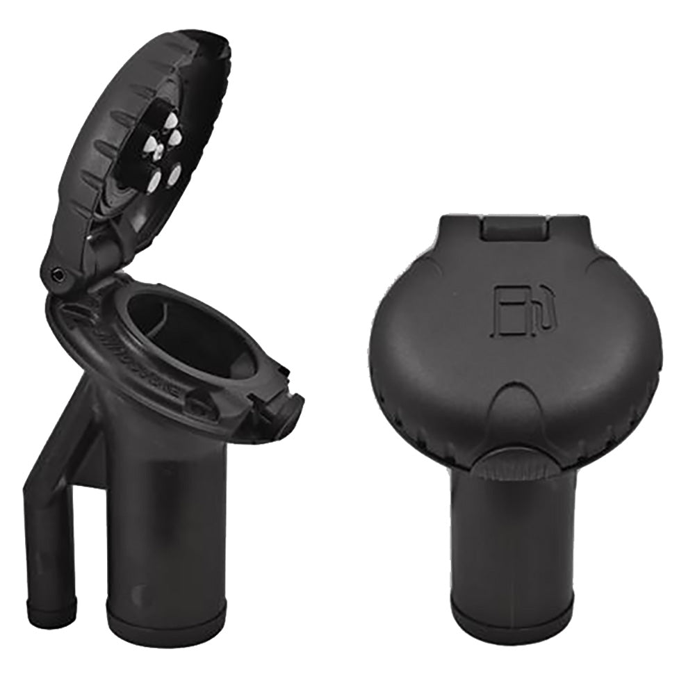 Attwood Deck Fill f/Pressure Relief Systems - Angled Body and Scalloped Black Plastic Cap