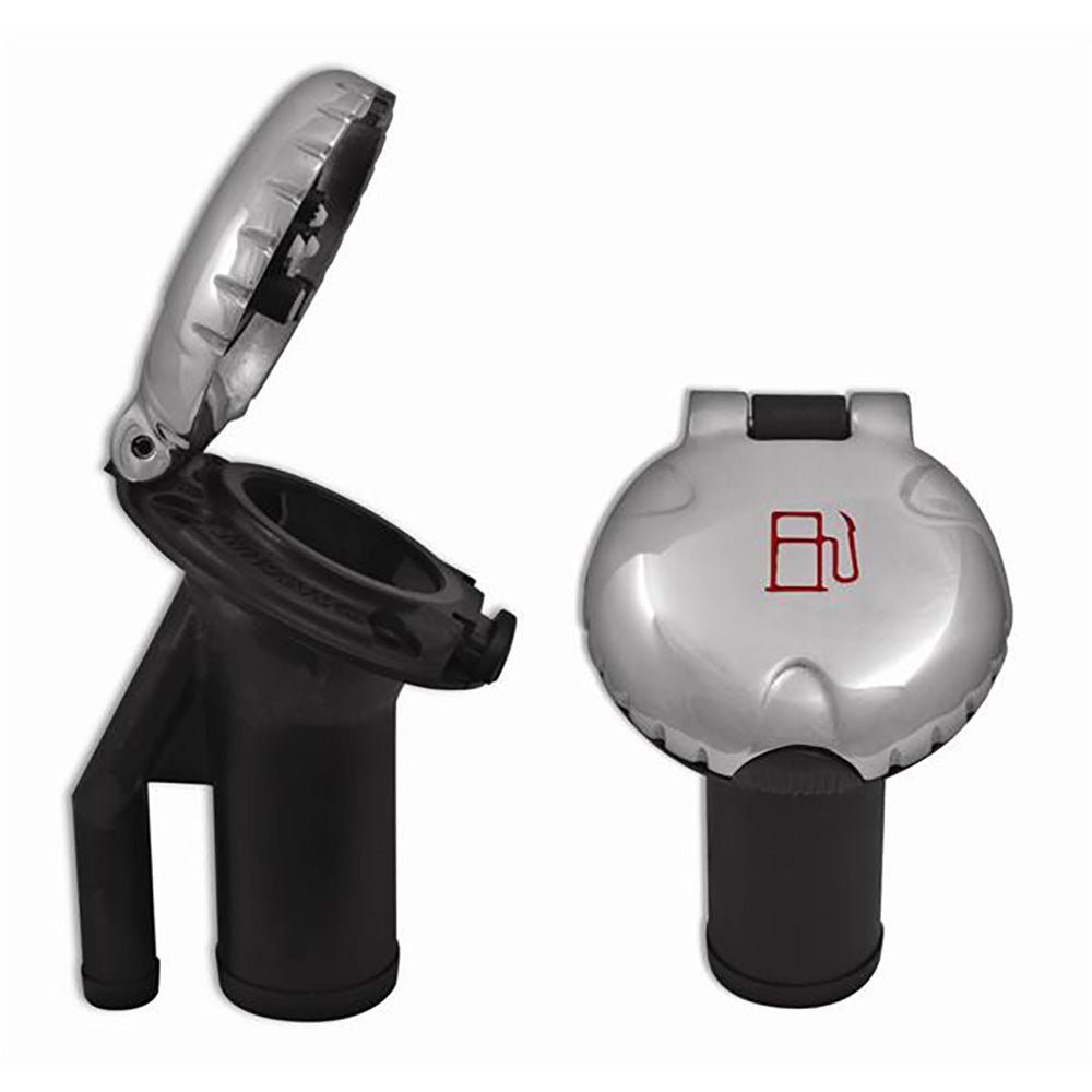 Attwood Deck Fill f/Pressure Relief Systems - Angled Body and Scalloped Stainless Steel Cap