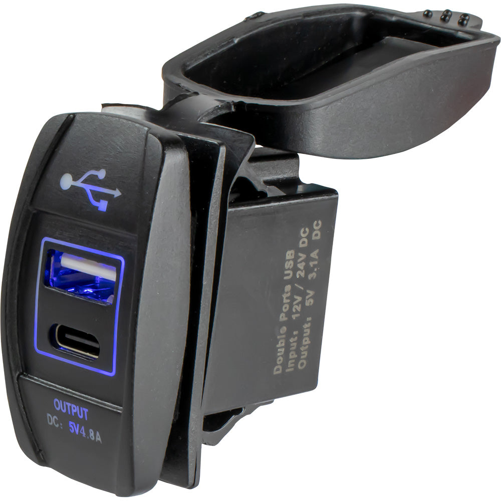 Sea-Dog USB and USB-C Rocker Switch Style Power Socket