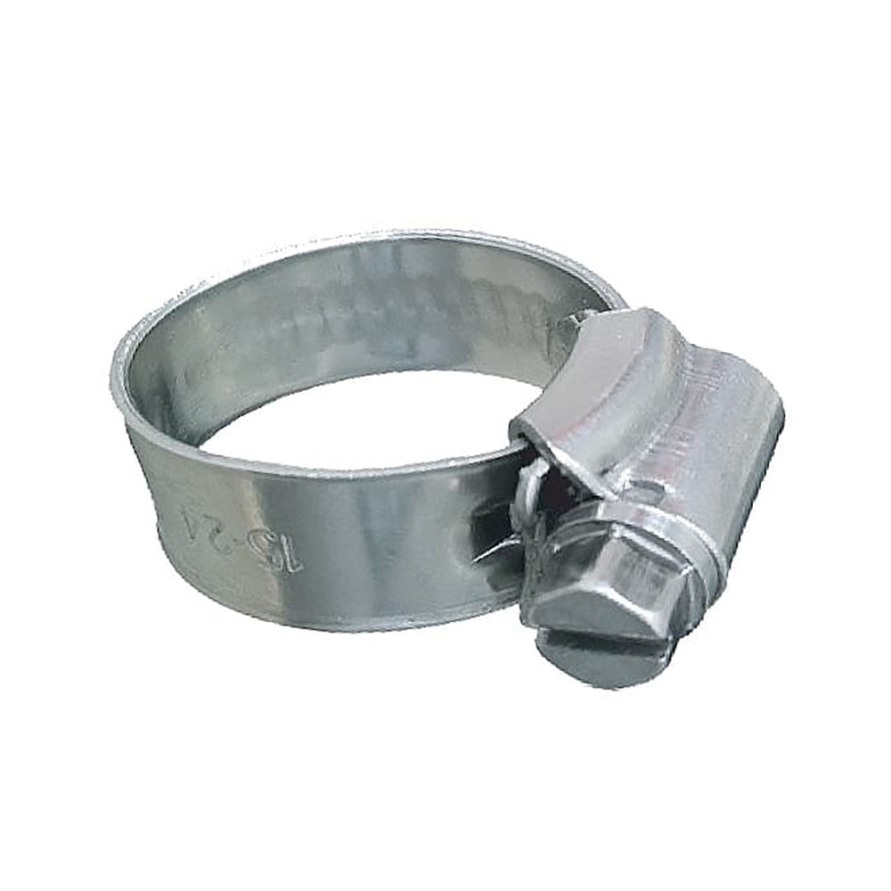 Trident Marine 316 SS Non-Perforated Worm Gear Hose Clamp - 3/8" Band - (3/4" - 1-1/8") Clamping Range - 10-Pack - SAE Size 10