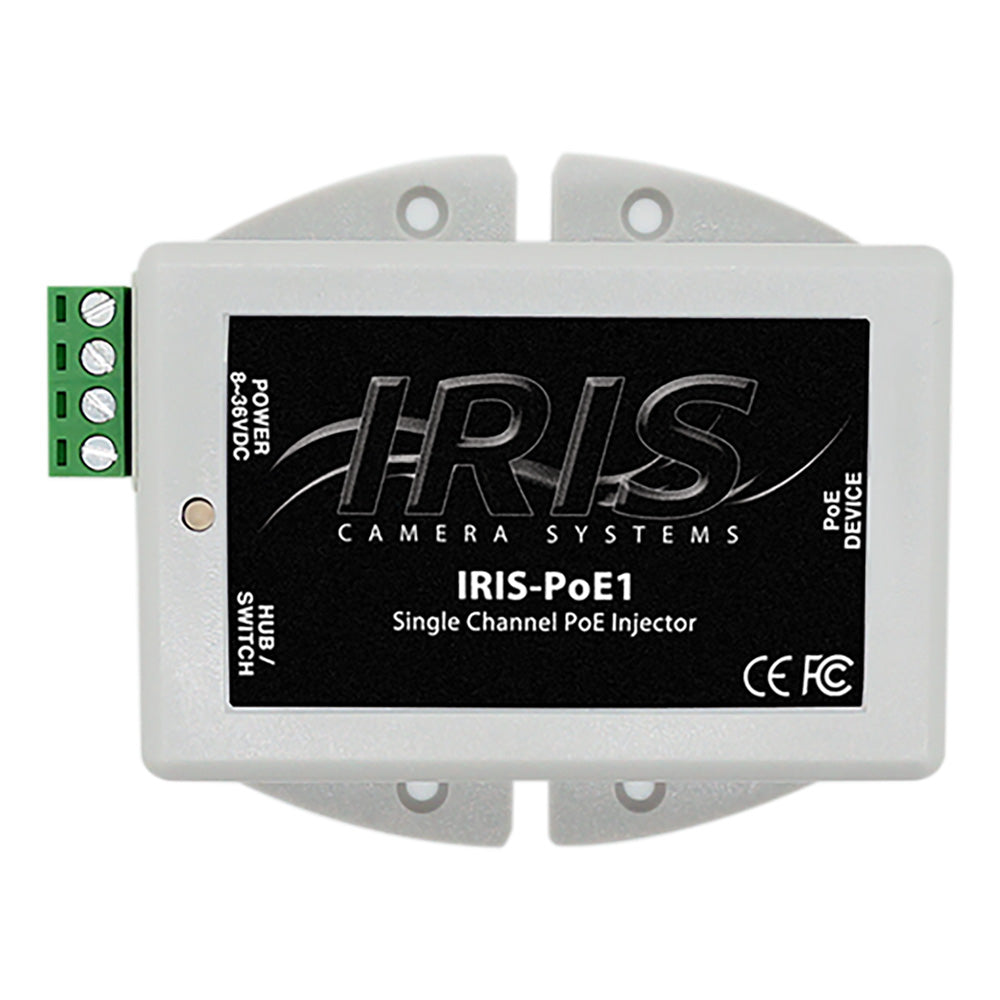 Iris Single Channel PoE Injector - 8-36VDC Input Voltage and 48VDC Output
