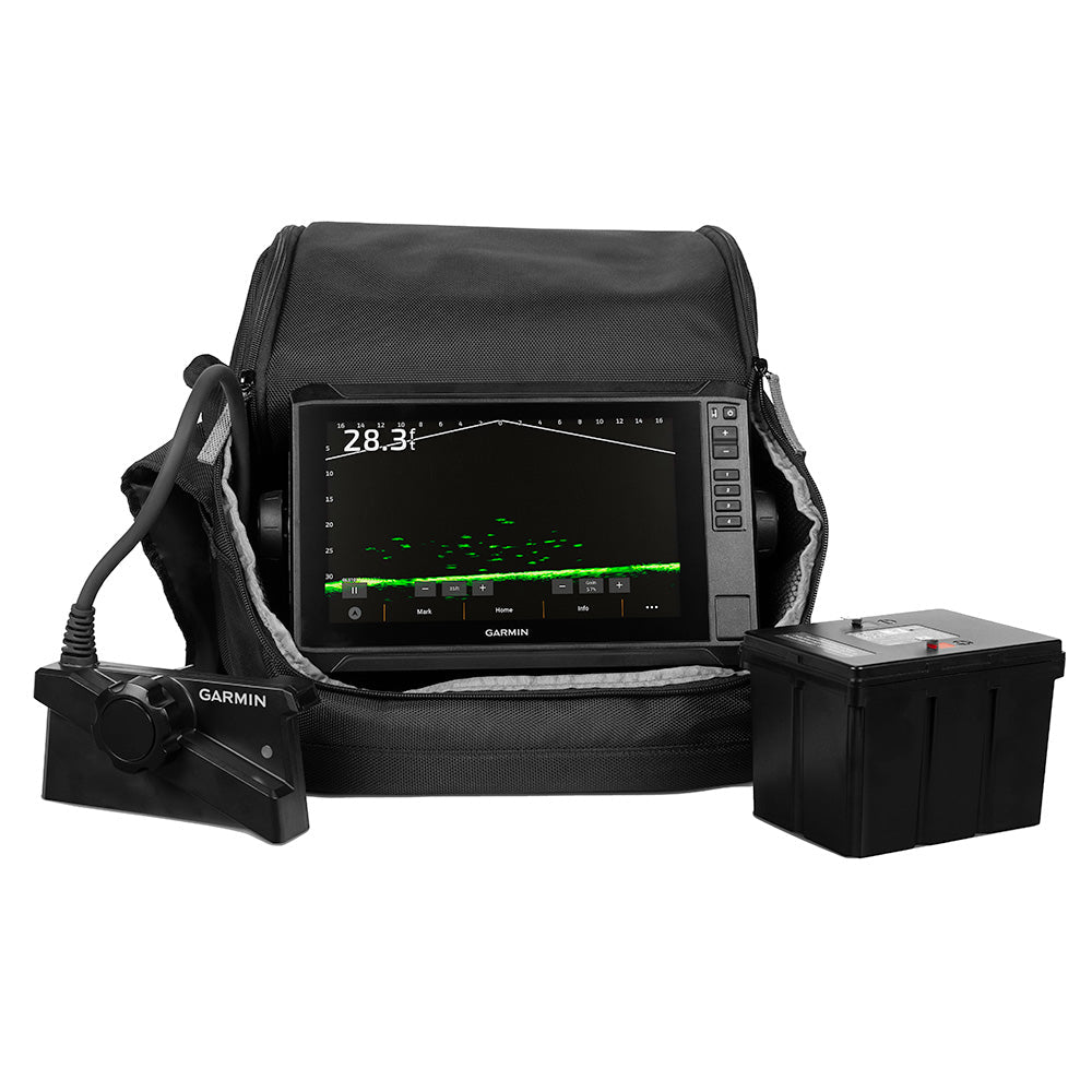 Garmin ECHOMAP UHD2 93SV LiveScope Plus Ice Fishing Bundle LI w/ECHOMAP UHD2 93sv, LiveScope Plus System and Lithium-ion Battery