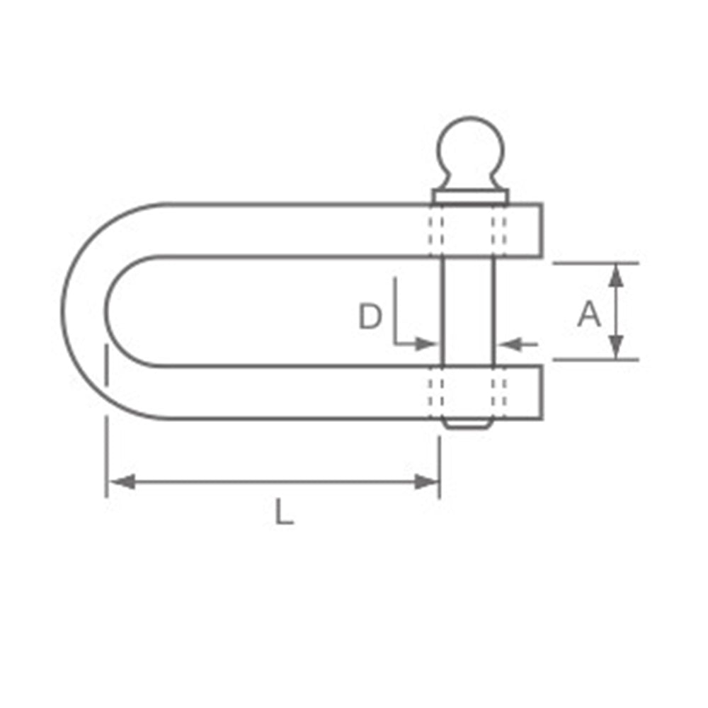 Allen D Shackle - w/ Standard Pin - Dia: 5/32 in (4.0 mm)