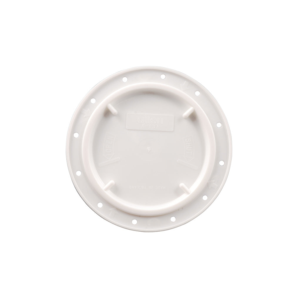 Allen Inspection Port - Hatch Cover No O-Ring (White) - Size: 4 19/64 in (109 mm)