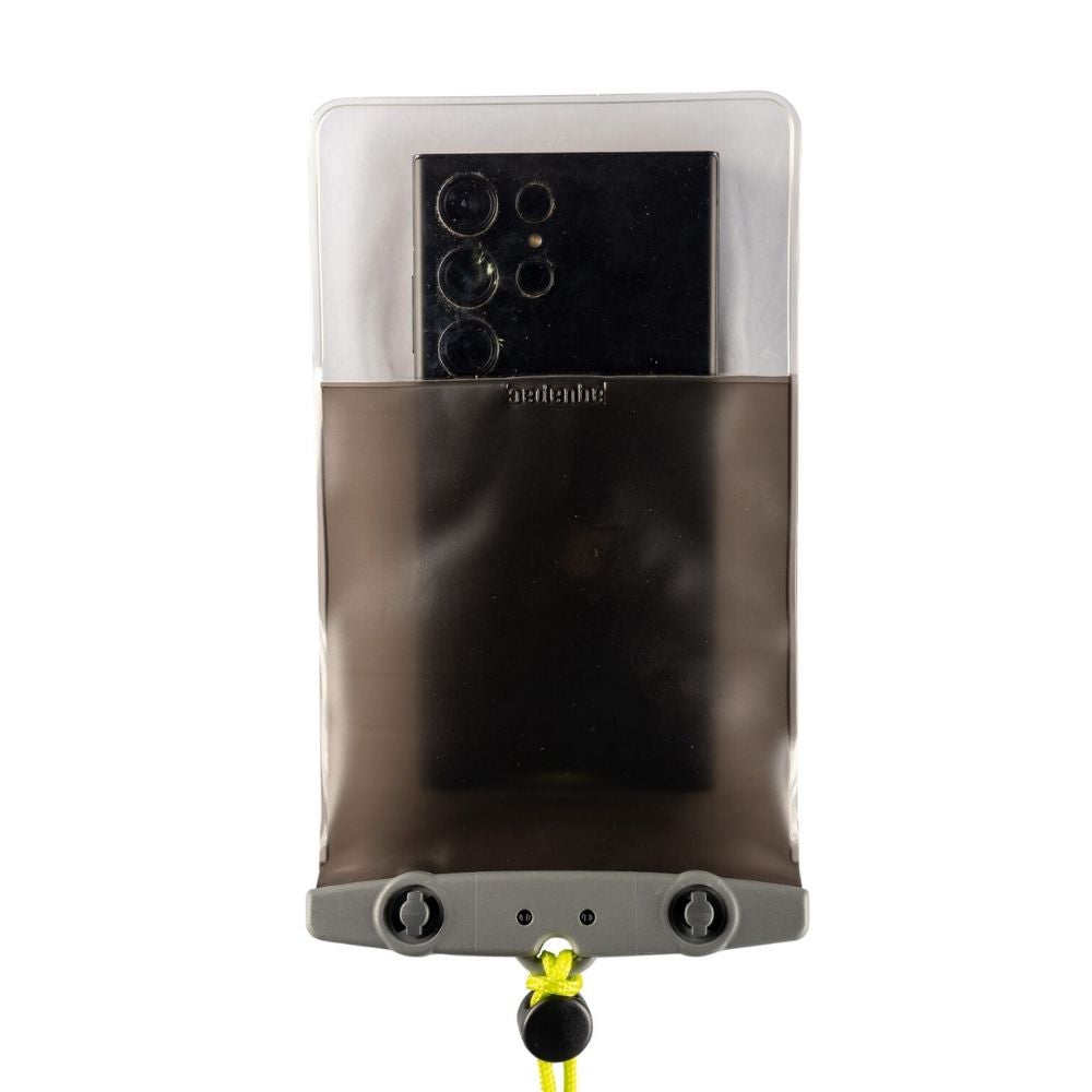 Aquapac Compact Plus Grey - Grey Clamp - Blue Levers - Acid Green Cord